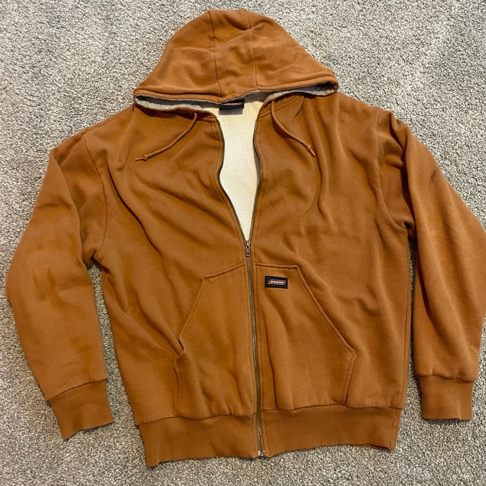 Tan Genuine Dickies Heavyweight lined zip up jacket - Size L-XL